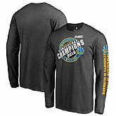 Golden State Warriors Fanatics Branded 2018 Western Conference Champions Keyhole Slogan Long Sleeve T-Shirt - Heather Charcoal,baseball caps,new era cap wholesale,wholesale hats